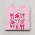 Pink Football Bows Awareness Crewneck Sweatshirt