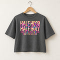 Half Hood Half Holy Graphic Crop T-Shirt