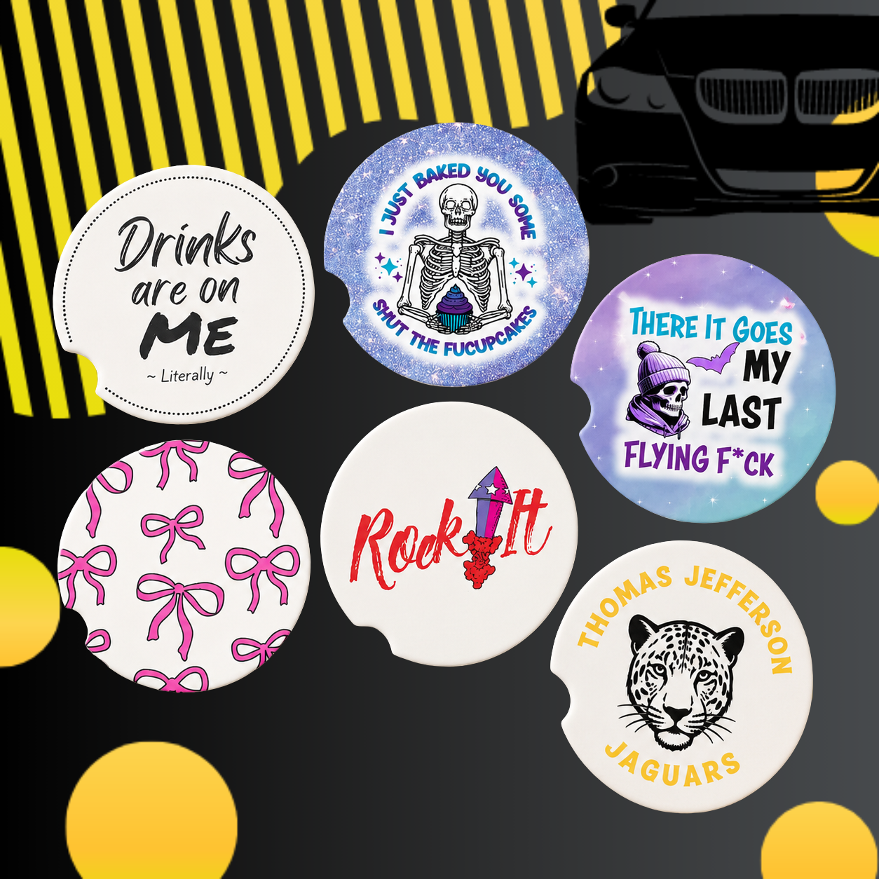 Car Cup Holder Coasters
