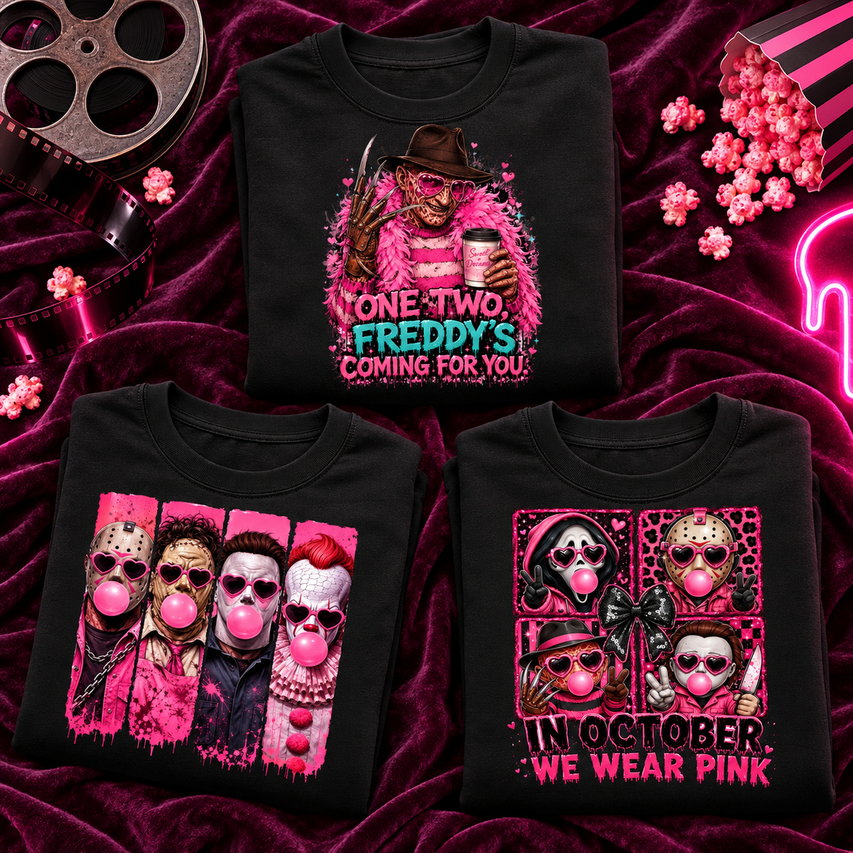 In October We Wear Pink Horror Crewneck Sweatshirt