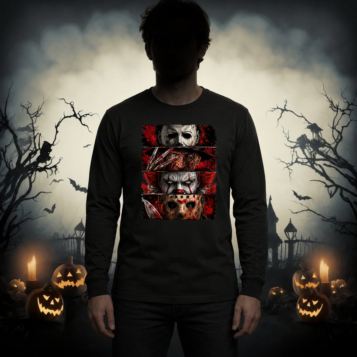 Classic Horror Faces Collage Shirt