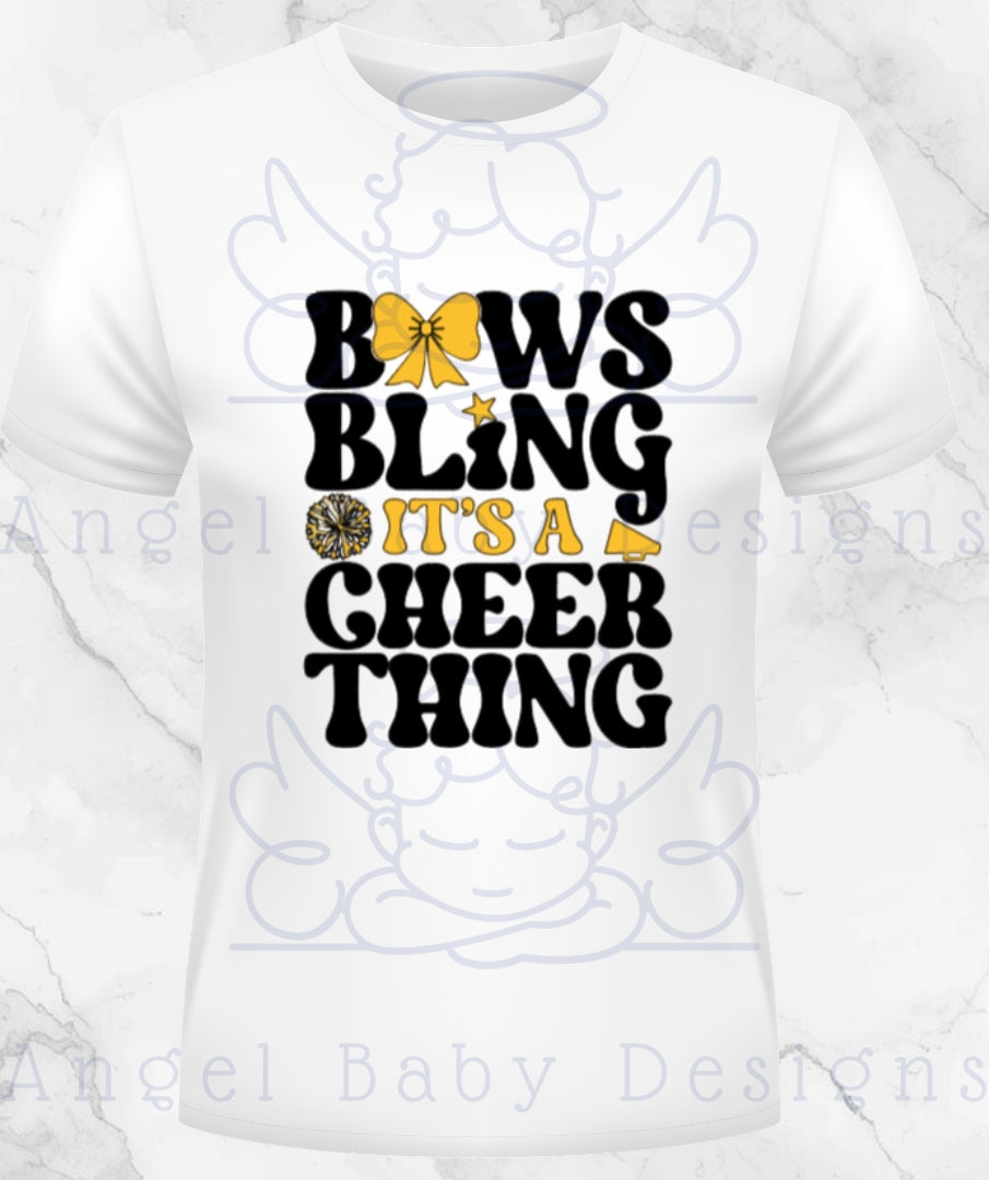 TJ Cheer Bows Bling T-Shirt