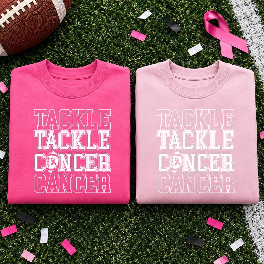 Tackle Cancer Football Crewneck Sweatshirt