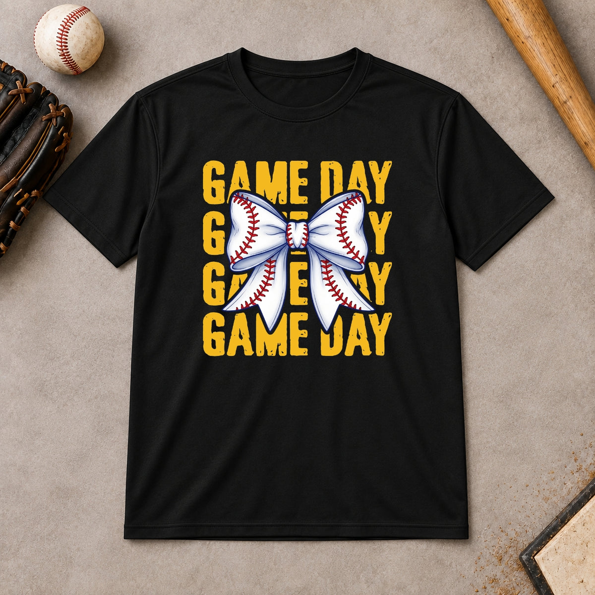 Baseball Game Day Bow Apparel