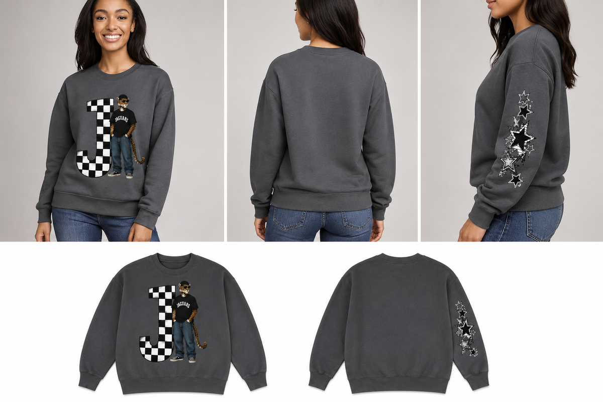 Jaguars Checkered J Crewneck Sweatshirt