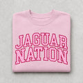 Jaguar Nation Pink Polka-Dot Crewneck Sweatshirt