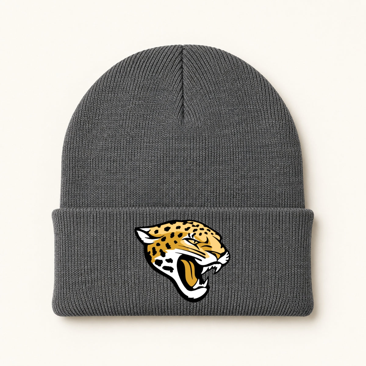 TJ Jaguars Logo Gray Knit Beanie