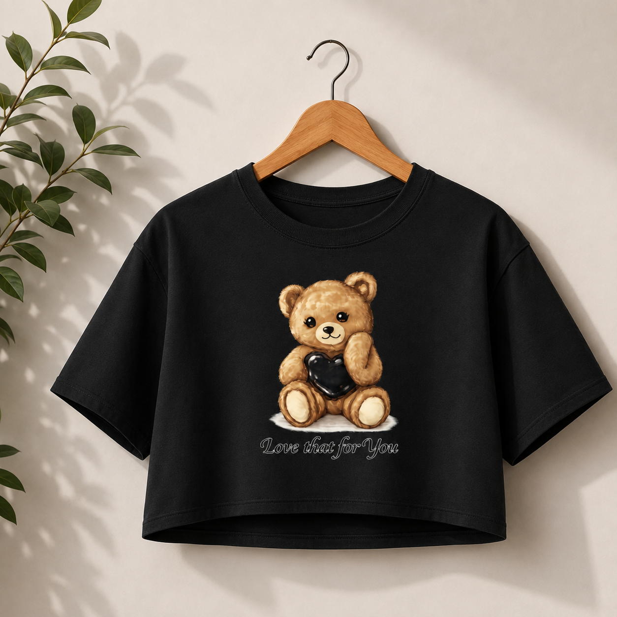 Love That for You Teddy Bear Crop Tee