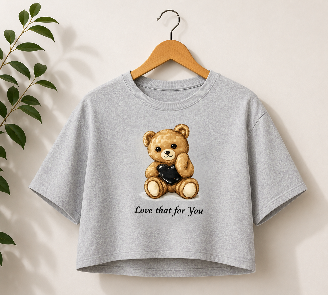 Love That for You Teddy Bear Crop Tee