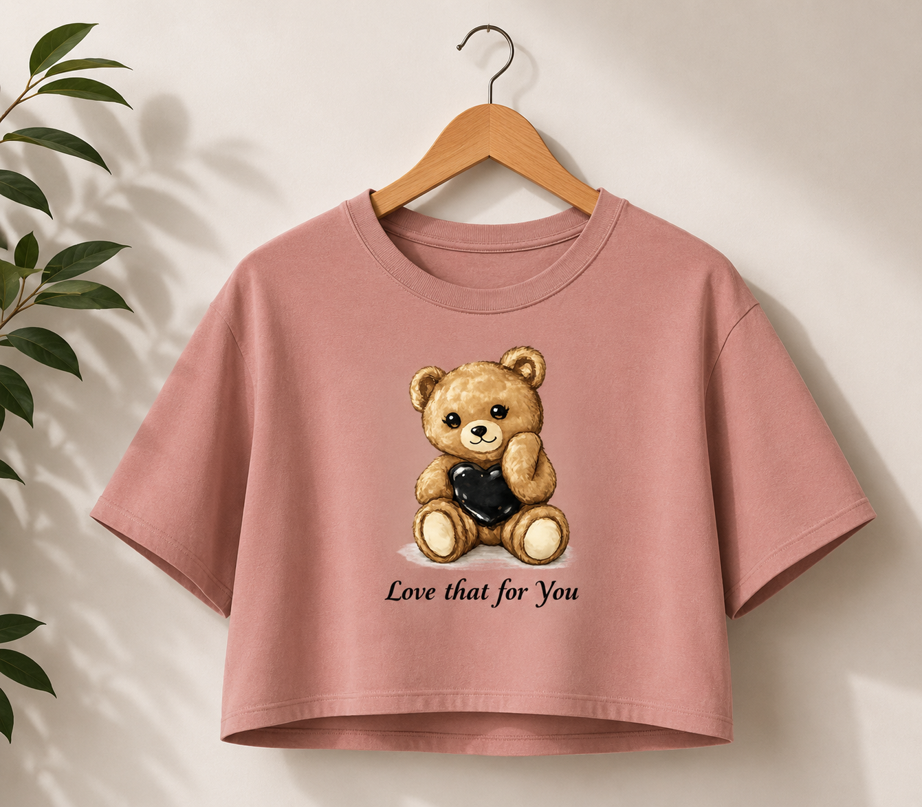 Love That for You Teddy Bear Crop Tee