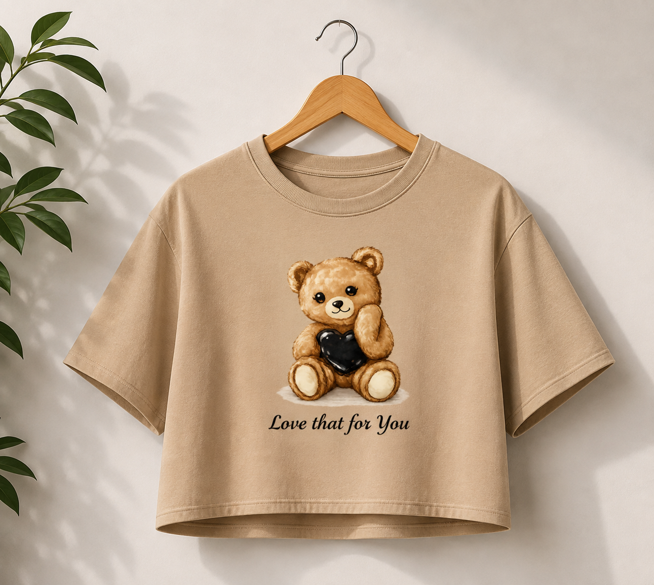 Love That for You Teddy Bear Crop Tee