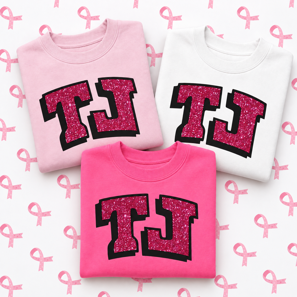 TJ Pink Glitter Spirit Crewneck Sweatshirt