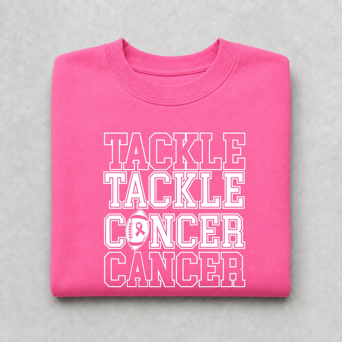 Tackle Cancer Football Crewneck Sweatshirt