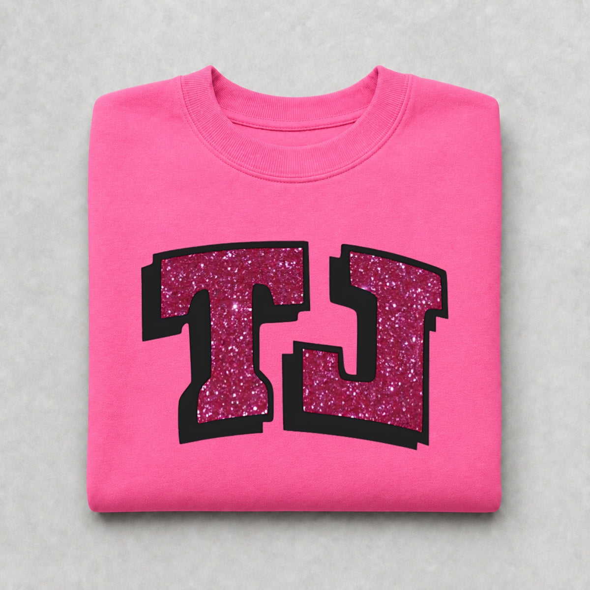 TJ Pink Glitter Spirit Crewneck Sweatshirt