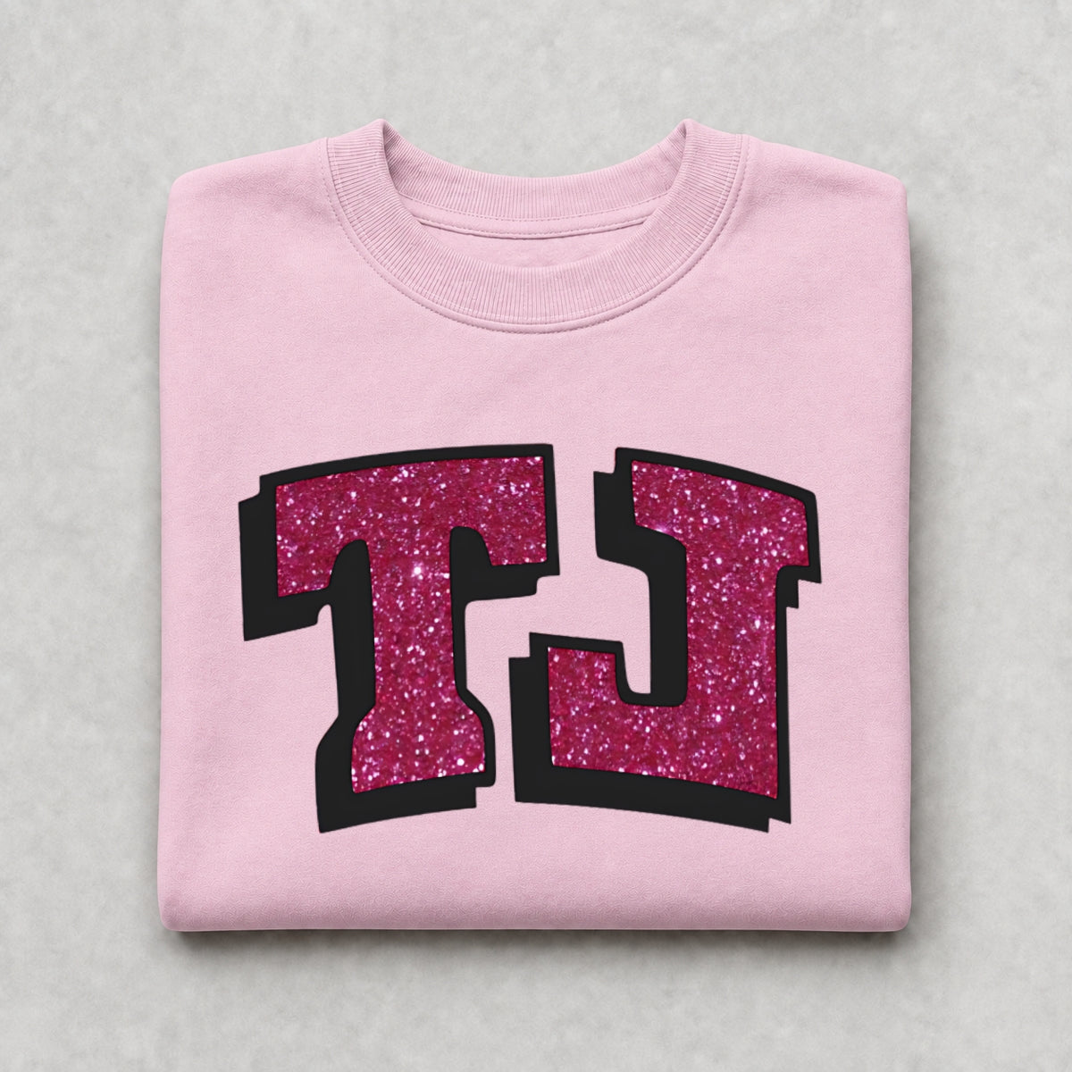 TJ Pink Glitter Spirit Crewneck Sweatshirt
