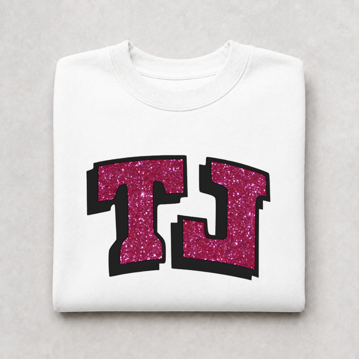 TJ Pink Glitter Spirit Crewneck Sweatshirt